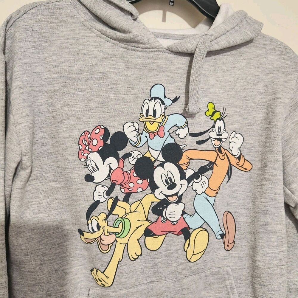 Disney Mickey Mouse Hoodie Sweater For Kids Size 7-9 Gray With Pockets. - Picture 4 of 7